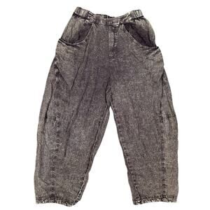 Free People Womens Size M High Road Pull-On Linen Blend Barrel Pants Linen Blend